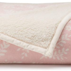 Cuddl Duds Sherpa Fleece Plush Throw (Pink Branches)